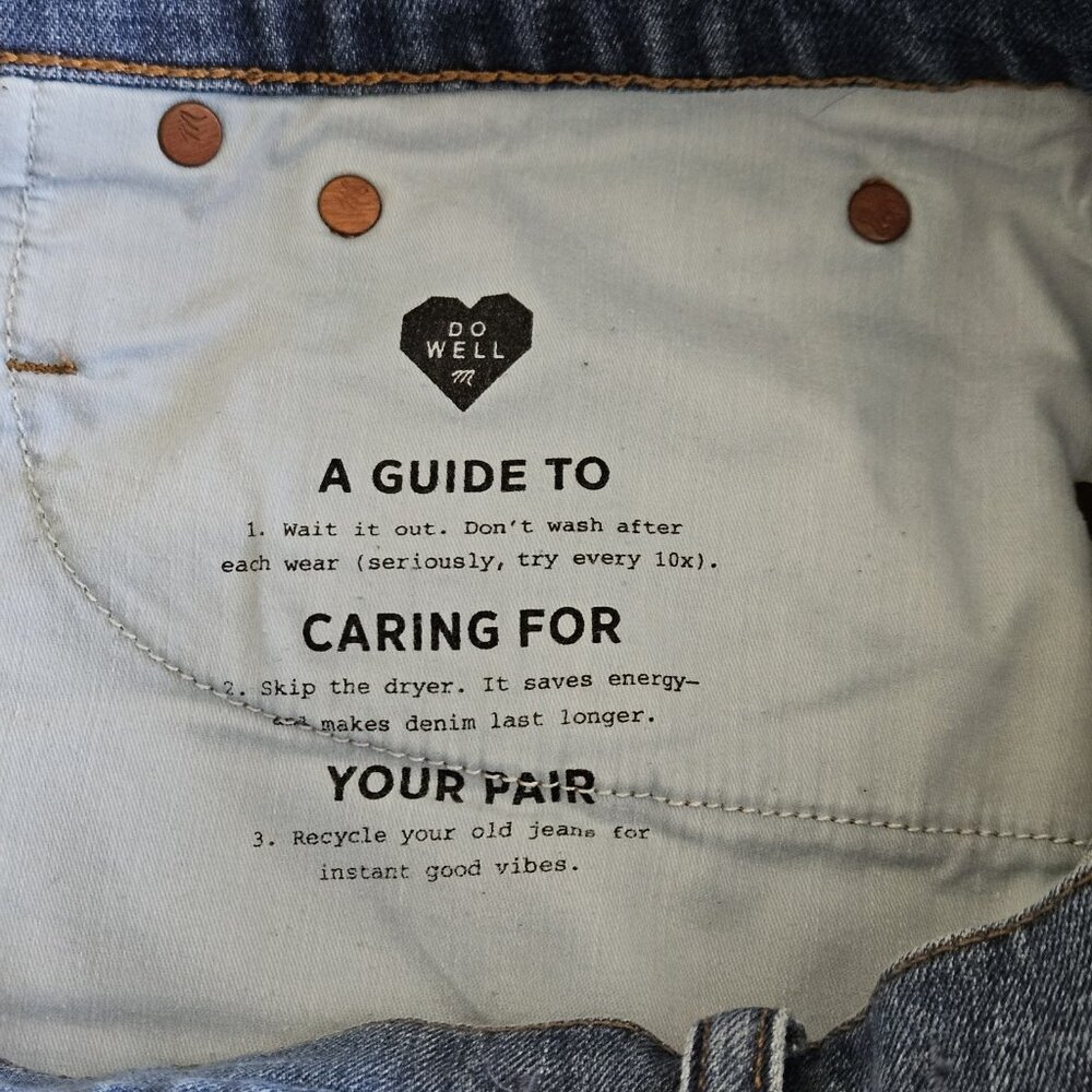 Madewell Jeans Womens 34 Blue Denim The Perfect Vintage Crop Jean Stretch Grunge - Picture 11 of 16